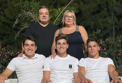 Gustavo Alvarez with his wife Mariana and sons Raphael, Agu and Julian Alvarez